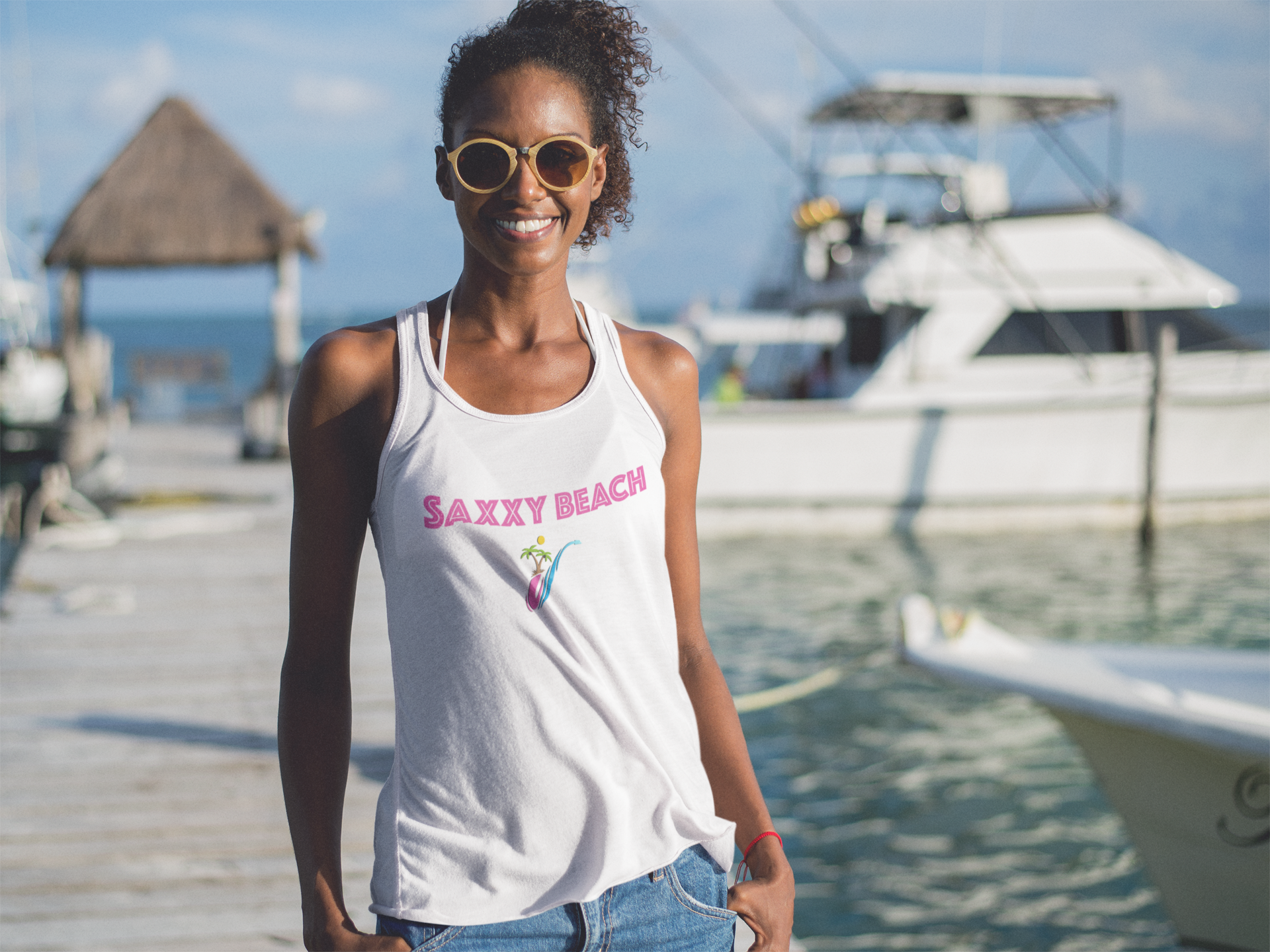 Tank Top - Pink Logo Print