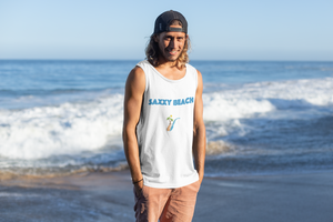 Open image in slideshow, Tank Top - Blue Logo Print
